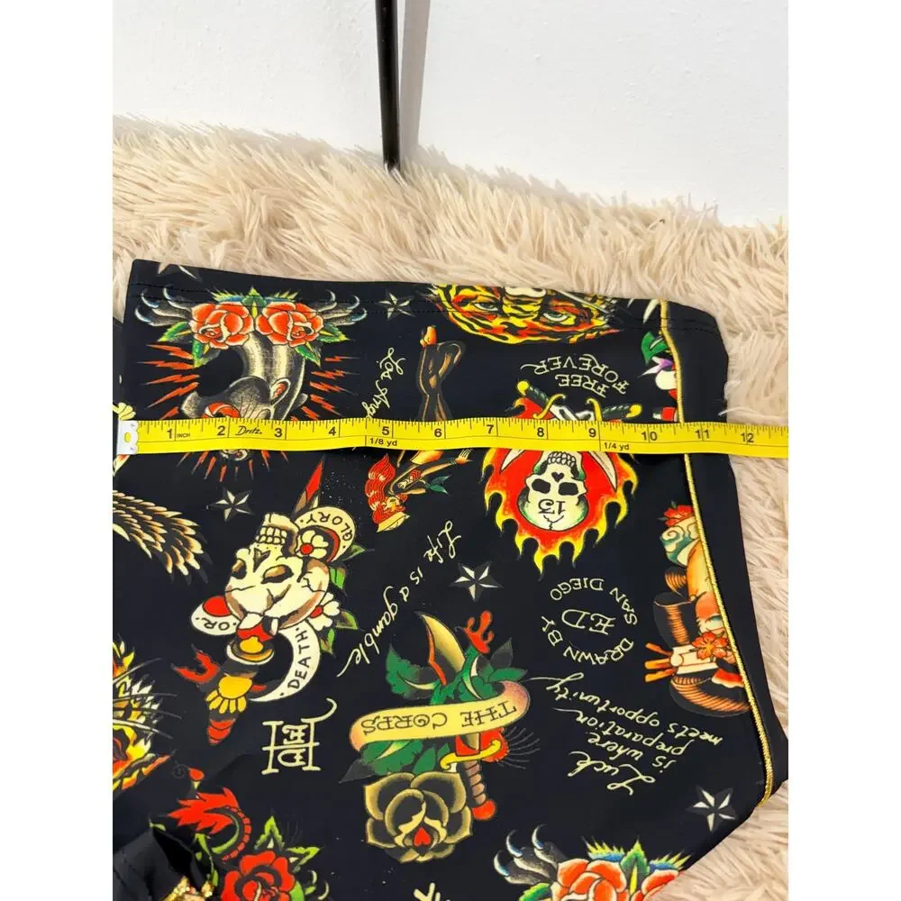 Ed Hardy Tattoo Print Jogger Pants Unisex Large NWT Black Streetwear Lounge - Picture 7 of 12
